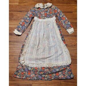 Vintage Marshall Sinclair Girls Size 6 Prairie Apron Floral‎ Long Dress